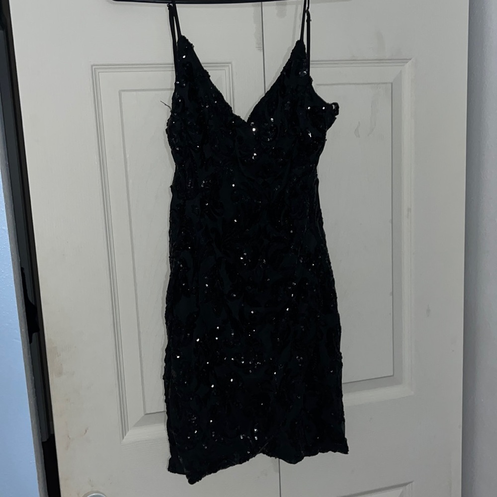Black sequins Lulus mini dress (worn once)